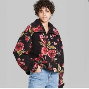 Wild fable Floral Sherpa Pullover